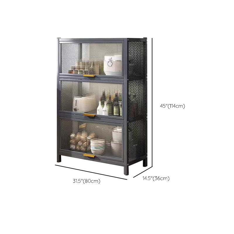 Serveur de restauration en métal et en plastique serveur de buffet noir contemporain