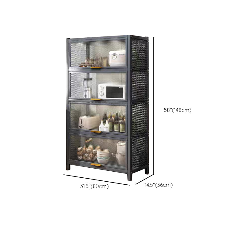 Serveur de restauration en métal et en plastique serveur de buffet noir contemporain