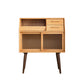 Pine Solid Wood Dining Server with Drawers 31.5"L Contemporary Buffet Server Natural + Coffee Clearhalo 'buffet_sideboard' 'Buffets & Sideboards' 'furn' 'furn_buffet_sideboard' 'Furniture' 'Kitchen & Dining Furniture' 6139410