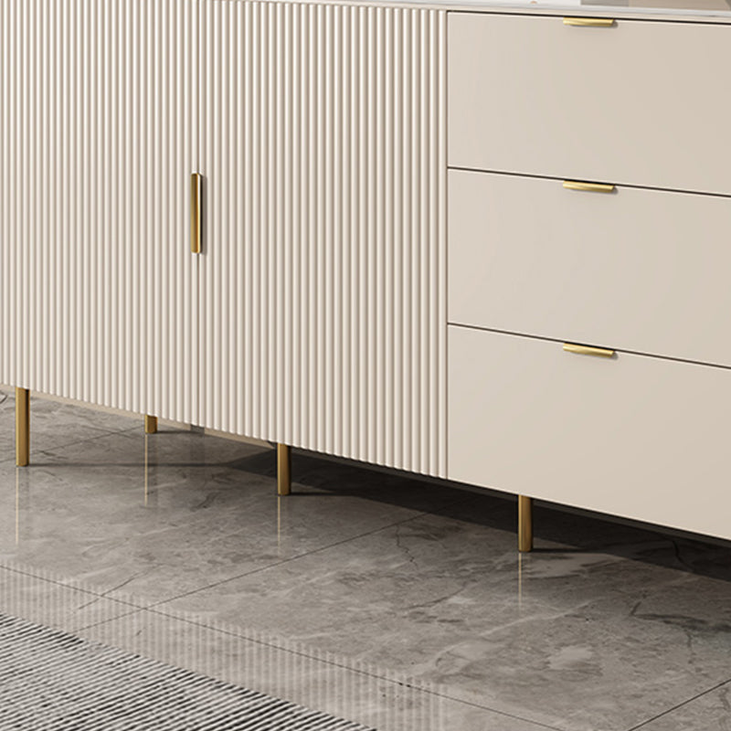 Mesa del aparador beige con cajones de comedor glamoroso para comedor