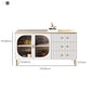 3 Drawer Dining Server with Glass Doors Glam Buffet Server for Kitchen