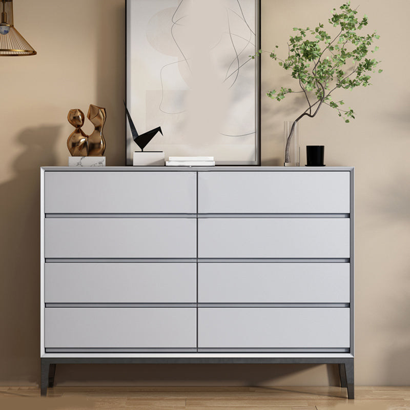 Tableau de buffet en bois et en pierre d'ingénierie moderne avec tiroirs