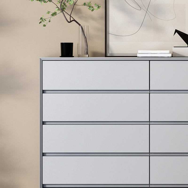 Tableau de buffet en bois et en pierre d'ingénierie moderne avec tiroirs