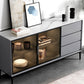 Contemporary Stone Top Sideboard 3 Drawers 2 Doors Sideboard for Living Room Clearhalo 'buffet_sideboard' 'Buffets & Sideboards' 'furn' 'furn_buffet_sideboard' 'Furniture' 'Kitchen & Dining Furniture' 6139508