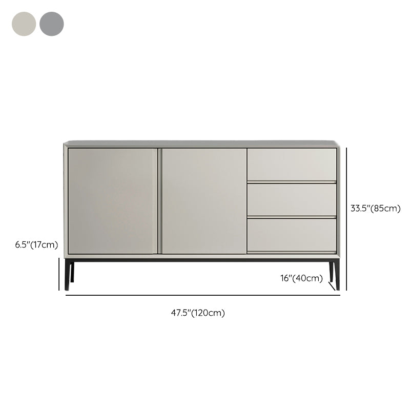 Contemporary Stone Top Sideboard 3 Drawers 2 Doors Sideboard for Living Room Clearhalo 'buffet_sideboard' 'Buffets & Sideboards' 'furn' 'furn_buffet_sideboard' 'Furniture' 'Kitchen & Dining Furniture' 6139522