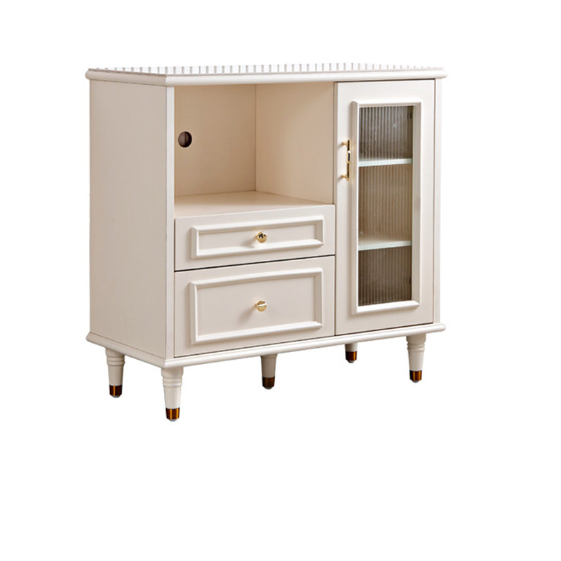 Serveur d'étagère réglable contemporain Server en pierre supérieure avec des jambes en bois massif