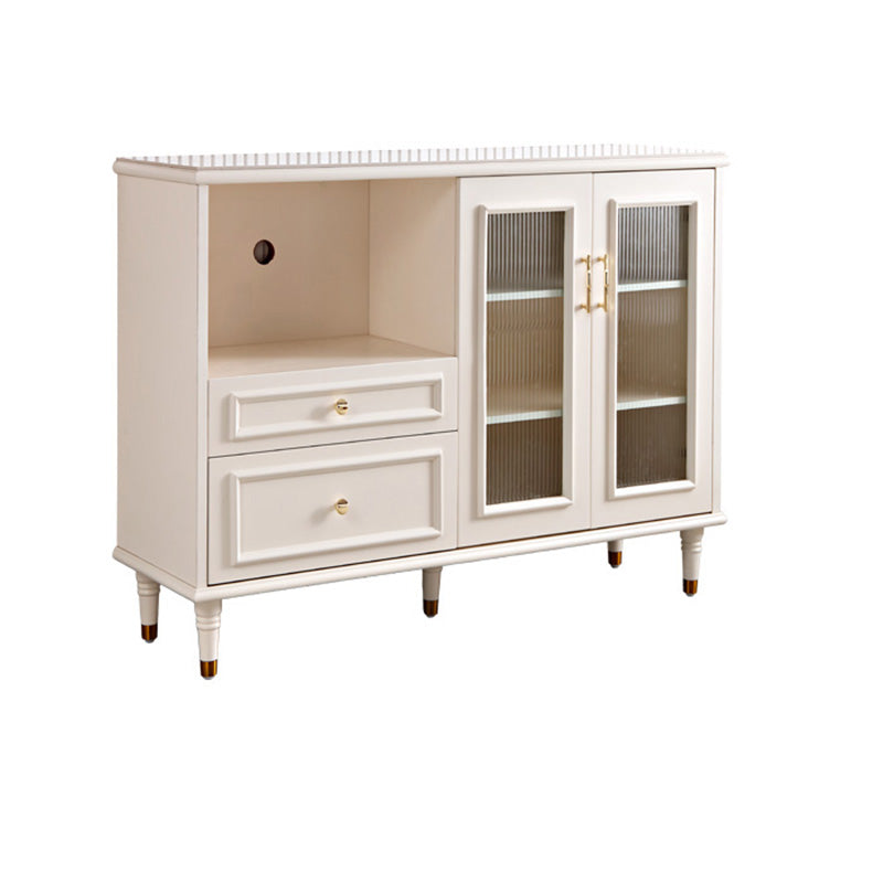 Serveur d'étagère réglable contemporain Server en pierre supérieure avec des jambes en bois massif