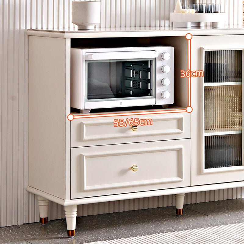 Serveur d'étagère réglable contemporain Server en pierre supérieure avec des jambes en bois massif