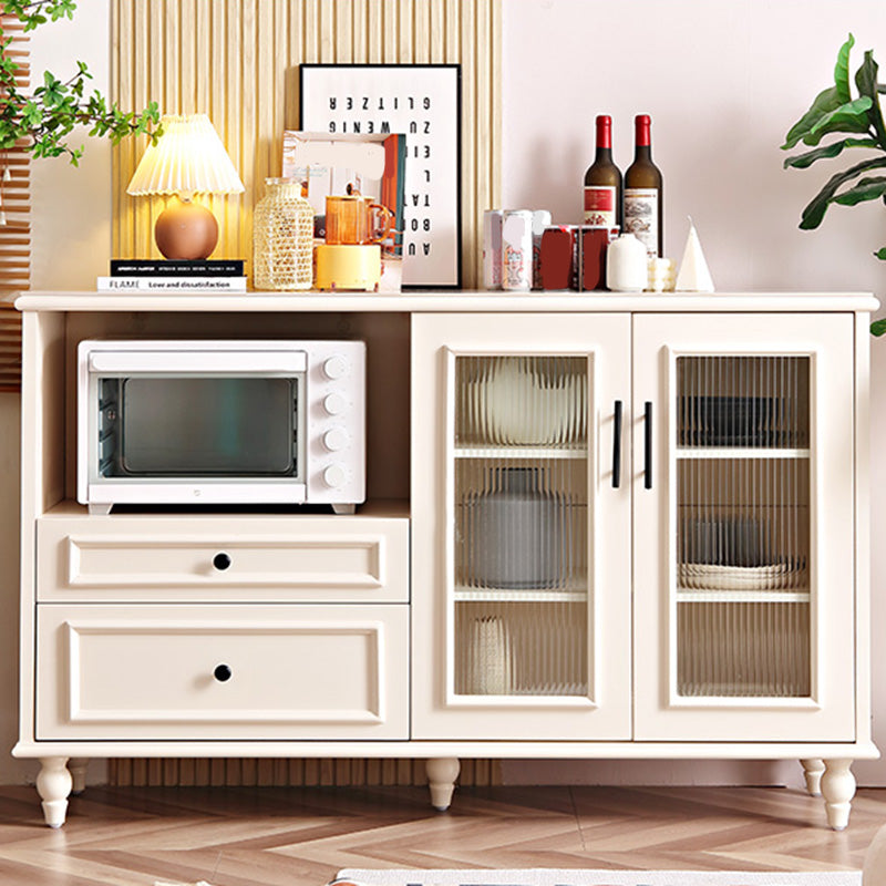 Serveur d'étagère réglable contemporain Server en pierre supérieure avec des jambes en bois massif