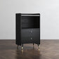 Zwarte open opbergserver Glam Wood Dining Server met 2 lades