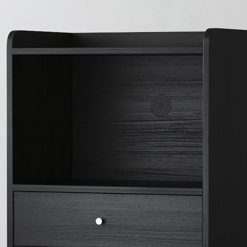 Zwarte open opbergserver Glam Wood Dining Server met 2 lades