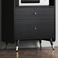 Zwarte open opbergserver Glam Wood Dining Server met 2 lades