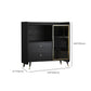 Zwarte open opbergserver Glam Wood Dining Server met 2 lades