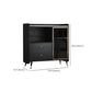 Zwarte open opbergserver Glam Wood Dining Server met 2 lades