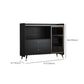 Zwarte open opbergserver Glam Wood Dining Server met 2 lades