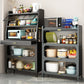 Black Metal Dining Server Contemporary Buffet Server for Kitchen Clearhalo 'buffet_sideboard' 'Buffets & Sideboards' 'furn' 'furn_buffet_sideboard' 'Furniture' 'Kitchen & Dining Furniture' 6139684