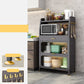 Black Metal Dining Server Contemporary Buffet Server for Kitchen 27.6"L x 12.6"W x 50.4"H Clearhalo 'buffet_sideboard' 'Buffets & Sideboards' 'furn' 'furn_buffet_sideboard' 'Furniture' 'Kitchen & Dining Furniture' 6139692