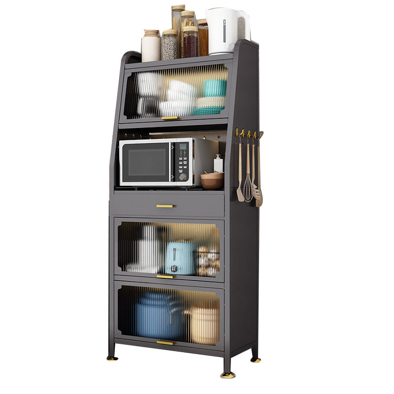 Black Metal Dining Server Contemporary Buffet Server for Kitchen Clearhalo 'buffet_sideboard' 'Buffets & Sideboards' 'furn' 'furn_buffet_sideboard' 'Furniture' 'Kitchen & Dining Furniture' 6139693