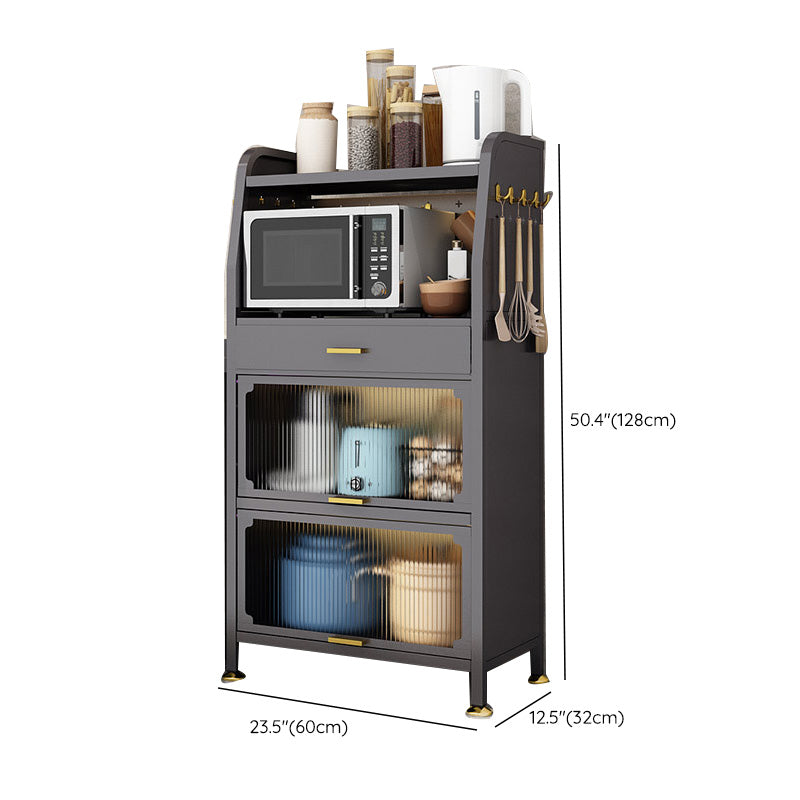 Black Metal Dining Server Contemporary Buffet Server for Kitchen Clearhalo 'buffet_sideboard' 'Buffets & Sideboards' 'furn' 'furn_buffet_sideboard' 'Furniture' 'Kitchen & Dining Furniture' 6139706