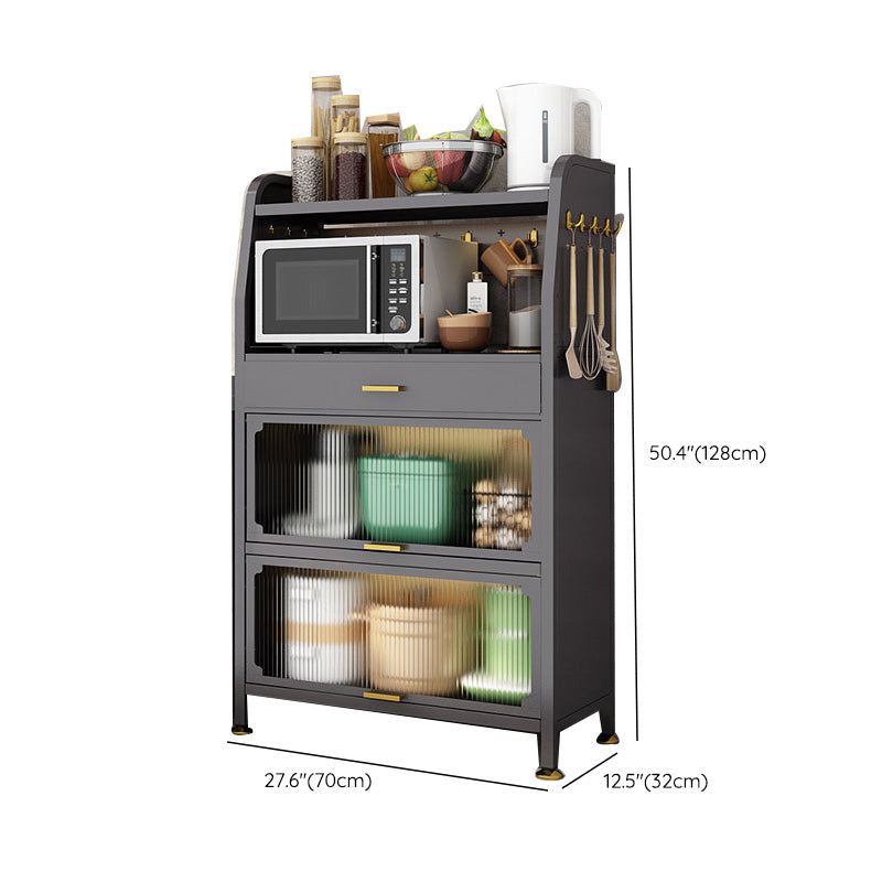 Black Metal Dining Server Contemporary Buffet Server for Kitchen Clearhalo 'buffet_sideboard' 'Buffets & Sideboards' 'furn' 'furn_buffet_sideboard' 'Furniture' 'Kitchen & Dining Furniture' 6139709