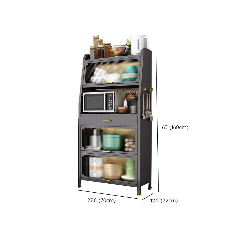 Black Metal Dining Server Contemporary Buffet Server for Kitchen Clearhalo 'buffet_sideboard' 'Buffets & Sideboards' 'furn' 'furn_buffet_sideboard' 'Furniture' 'Kitchen & Dining Furniture' 6139710