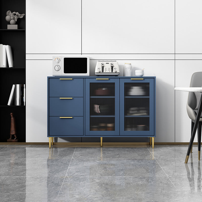 Poix de verre à bois en bois d'ingénierie Glam Buisse de verre avec des jambes dorées