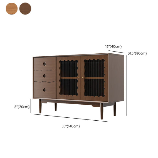 Server da pranzo in legno massiccio di pino con cassetti tavolo a buffet contemporanei