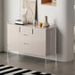 Contemporary Wood Buffet Sideboard Cabinets with Acrylic Frame Sideboard Clearhalo 'buffet_sideboard' 'Buffets & Sideboards' 'furn' 'furn_buffet_sideboard' 'Furniture' 'Kitchen & Dining Furniture' 6139826