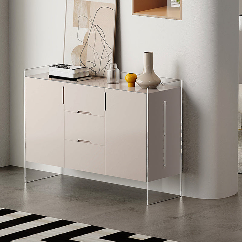 Contemporary Wood Buffet Sideboard Cabinets with Acrylic Frame Sideboard Clearhalo 'buffet_sideboard' 'Buffets & Sideboards' 'furn' 'furn_buffet_sideboard' 'Furniture' 'Kitchen & Dining Furniture' 6139826