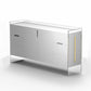 Contemporary Wood Buffet Sideboard Cabinets with Acrylic Frame Sideboard 63"L x 16"W x 35"H White Clearhalo 'buffet_sideboard' 'Buffets & Sideboards' 'furn' 'furn_buffet_sideboard' 'Furniture' 'Kitchen & Dining Furniture' 6139827