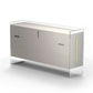 Contemporary Wood Buffet Sideboard Cabinets with Acrylic Frame Sideboard 63"L x 16"W x 35"H Off-White Clearhalo 'buffet_sideboard' 'Buffets & Sideboards' 'furn' 'furn_buffet_sideboard' 'Furniture' 'Kitchen & Dining Furniture' 6139830