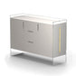 Contemporary Wood Buffet Sideboard Cabinets with Acrylic Frame Sideboard 47"L x 16"W x 35"H Off-White Clearhalo 'buffet_sideboard' 'Buffets & Sideboards' 'furn' 'furn_buffet_sideboard' 'Furniture' 'Kitchen & Dining Furniture' 6139836