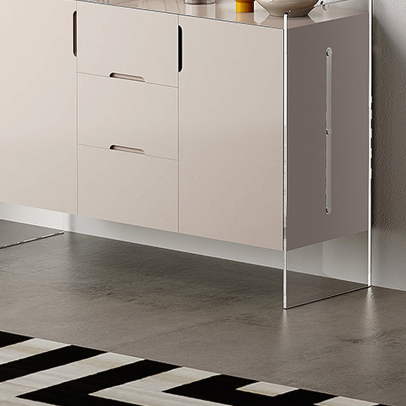 Contemporary Wood Buffet Sideboard Cabinets with Acrylic Frame Sideboard Clearhalo 'buffet_sideboard' 'Buffets & Sideboards' 'furn' 'furn_buffet_sideboard' 'Furniture' 'Kitchen & Dining Furniture' 6139839