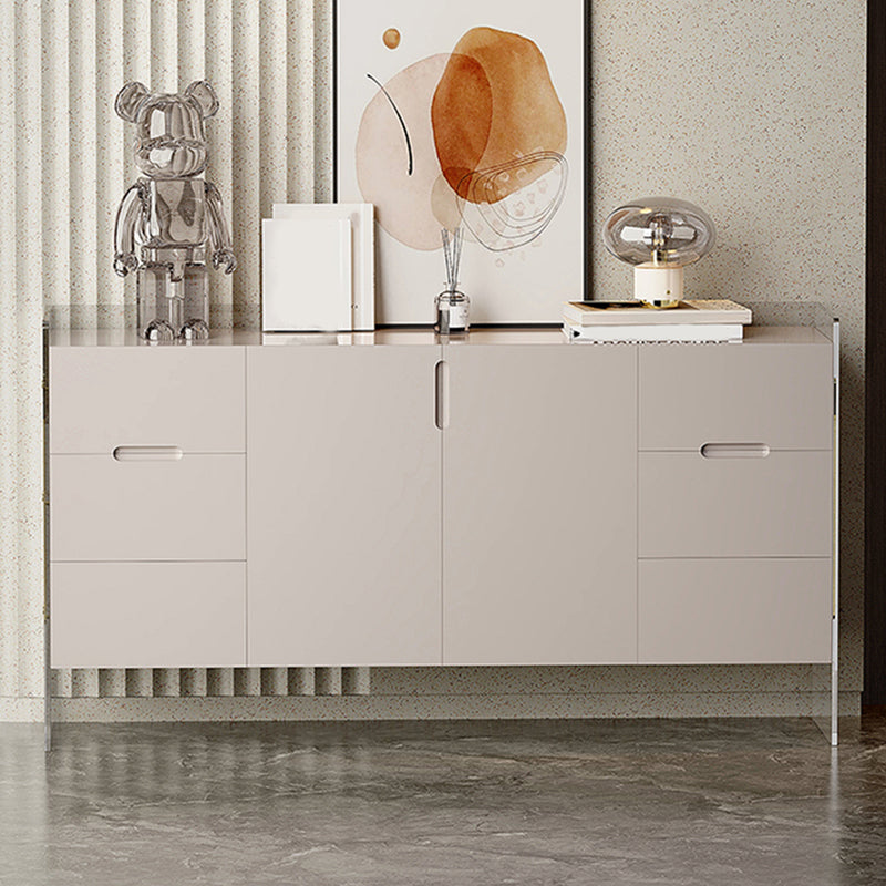 Contemporary Wood Buffet Sideboard Cabinets with Acrylic Frame Sideboard Clearhalo 'buffet_sideboard' 'Buffets & Sideboards' 'furn' 'furn_buffet_sideboard' 'Furniture' 'Kitchen & Dining Furniture' 6139845