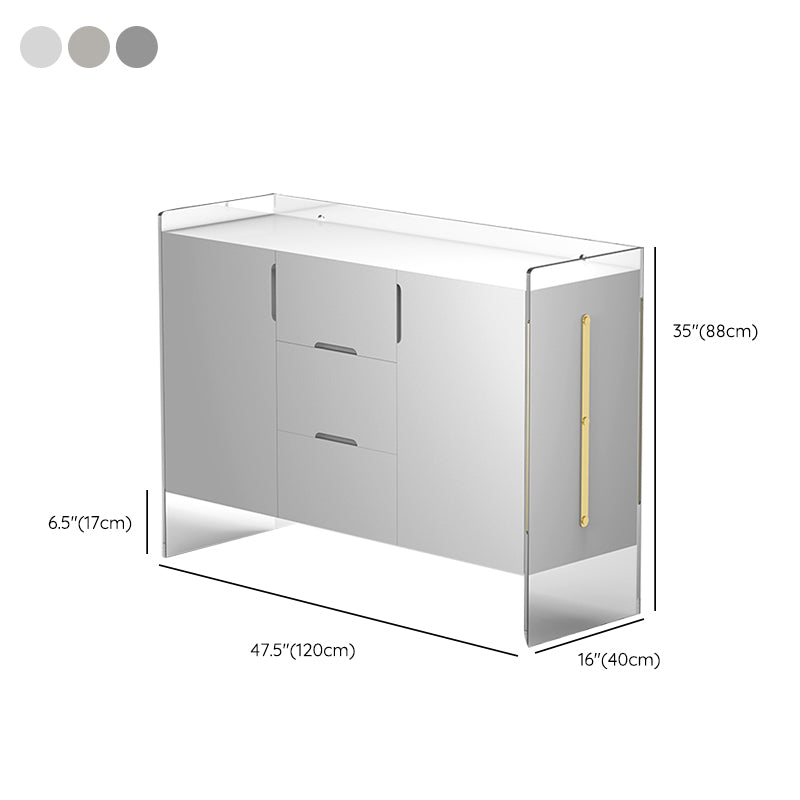 Contemporary Wood Buffet Sideboard Cabinets with Acrylic Frame Sideboard Clearhalo 'buffet_sideboard' 'Buffets & Sideboards' 'furn' 'furn_buffet_sideboard' 'Furniture' 'Kitchen & Dining Furniture' 6139849