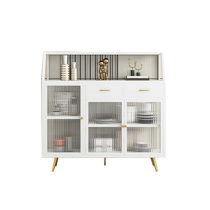 Server da pranzo con finitura opaca con gambe in metallo oro Sideboard moderno per sala da pranzo