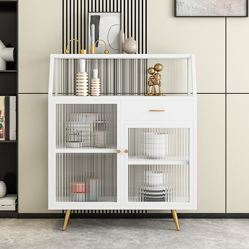 Server da pranzo con finitura opaca con gambe in metallo oro Sideboard moderno per sala da pranzo