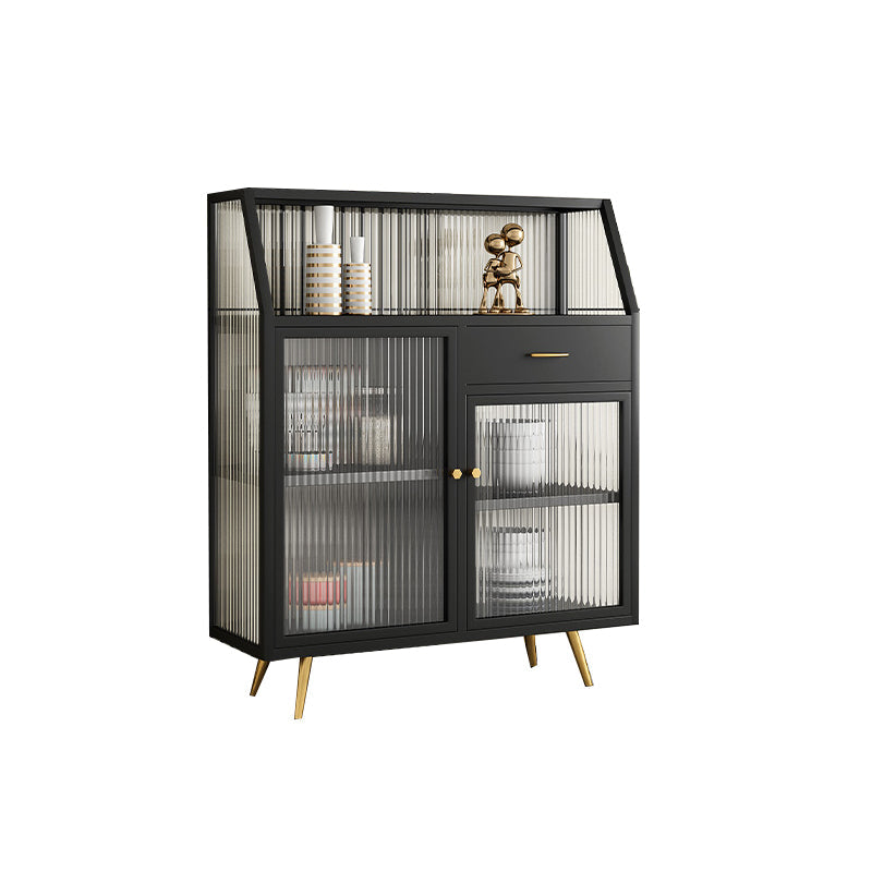 Server da pranzo con finitura opaca con gambe in metallo oro Sideboard moderno per sala da pranzo