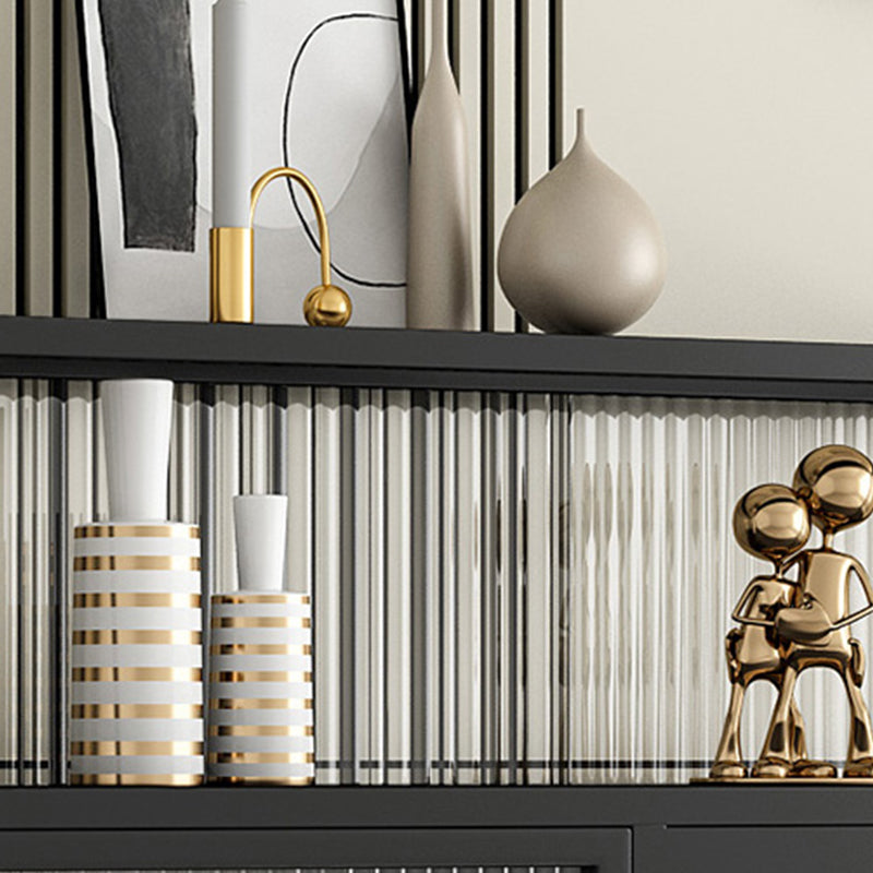 Server da pranzo con finitura opaca con gambe in metallo oro Sideboard moderno per sala da pranzo