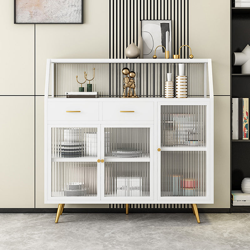 Server da pranzo con finitura opaca con gambe in metallo oro Sideboard moderno per sala da pranzo