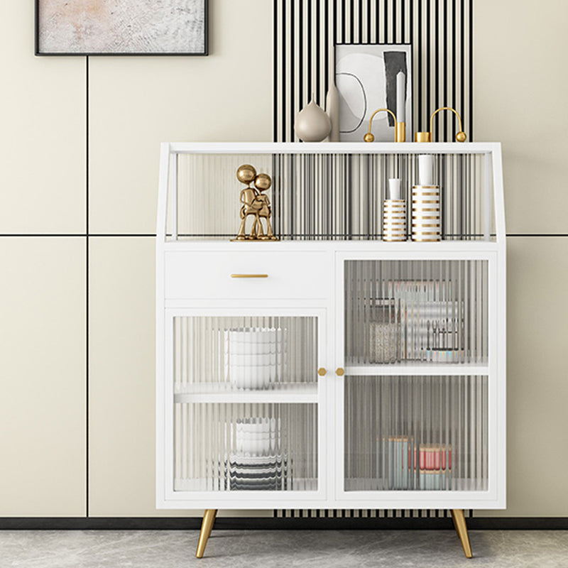 Server da pranzo con finitura opaca con gambe in metallo oro Sideboard moderno per sala da pranzo