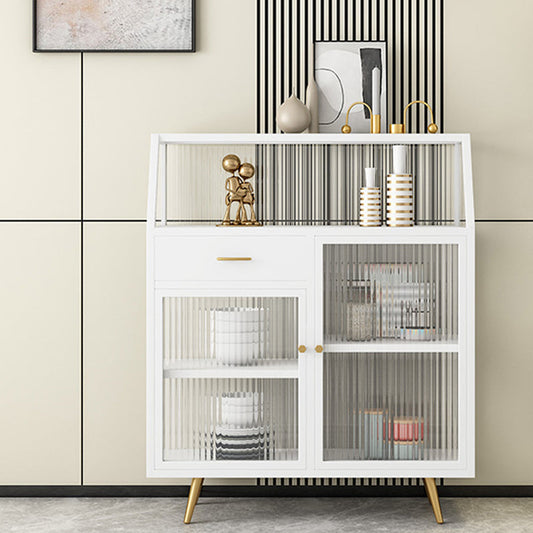 Server da pranzo con finitura opaca con gambe in metallo oro Sideboard moderno per sala da pranzo