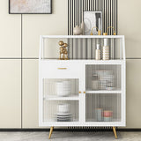 Server da pranzo con finitura opaca con gambe in metallo oro Sideboard moderno per sala da pranzo