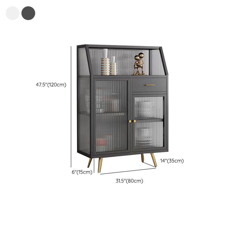 Server da pranzo con finitura opaca con gambe in metallo oro Sideboard moderno per sala da pranzo