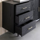 Tavolo da buffet Glam in legno massello nero Tavolo da buffet Glam con 6 cassetti e 2 ante