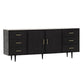 Tavolo da buffet Glam in legno massello nero Tavolo da buffet Glam con 6 cassetti e 2 ante
