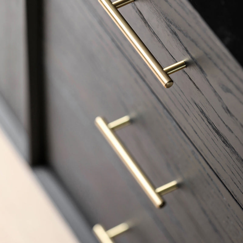 Tavolo da buffet Glam in legno massello nero Tavolo da buffet Glam con 6 cassetti e 2 ante