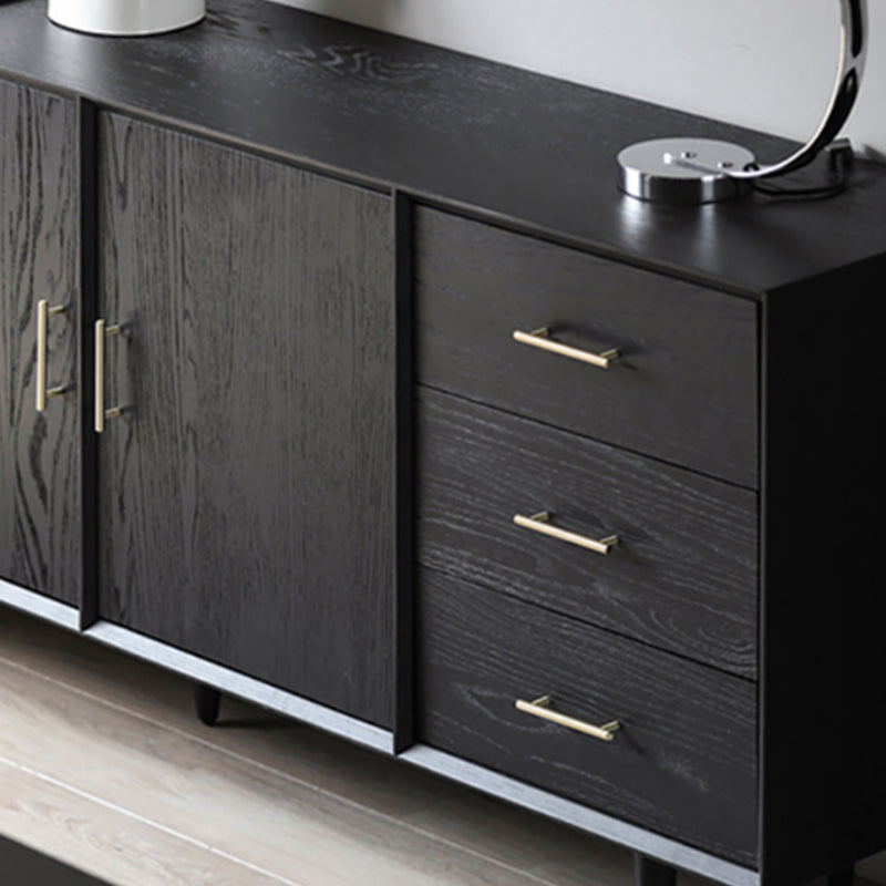 Tavolo da buffet Glam in legno massello nero Tavolo da buffet Glam con 6 cassetti e 2 ante