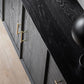 Tavolo da buffet Glam in legno massello nero Tavolo da buffet Glam con 6 cassetti e 2 ante