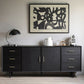 Tavolo da buffet Glam in legno massello nero Tavolo da buffet Glam con 6 cassetti e 2 ante